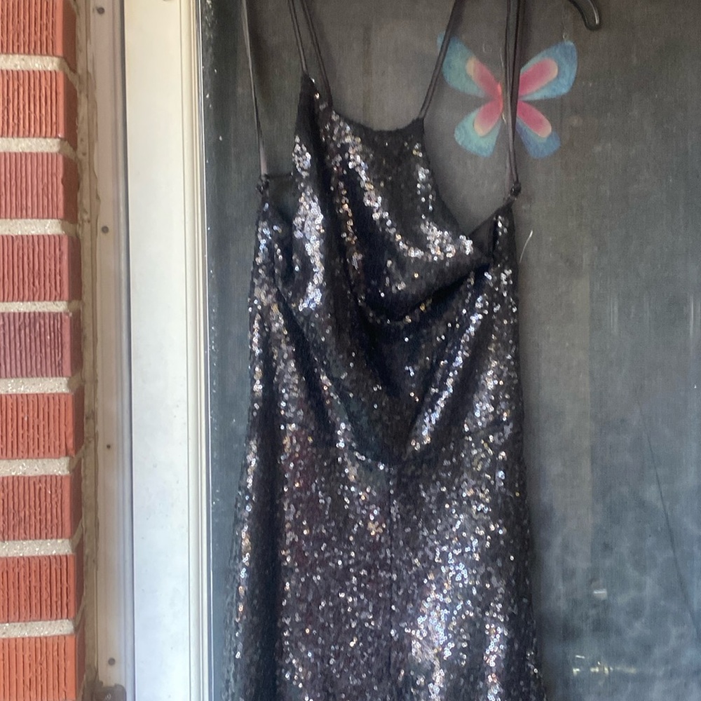 Black sequence jumpsuit